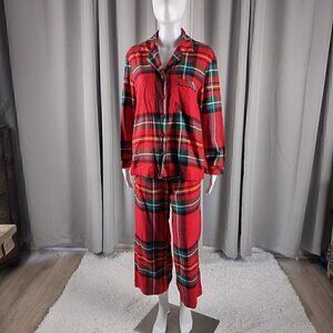 Victoria’s Secret Women's Cotton Red Plaid 2 Pc Pajama Set Size X-Small